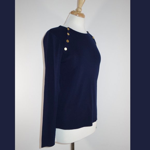 Filippa K Navy Blue 100% Merino Wool Sweater - Size 6 - Picture 8 of 14